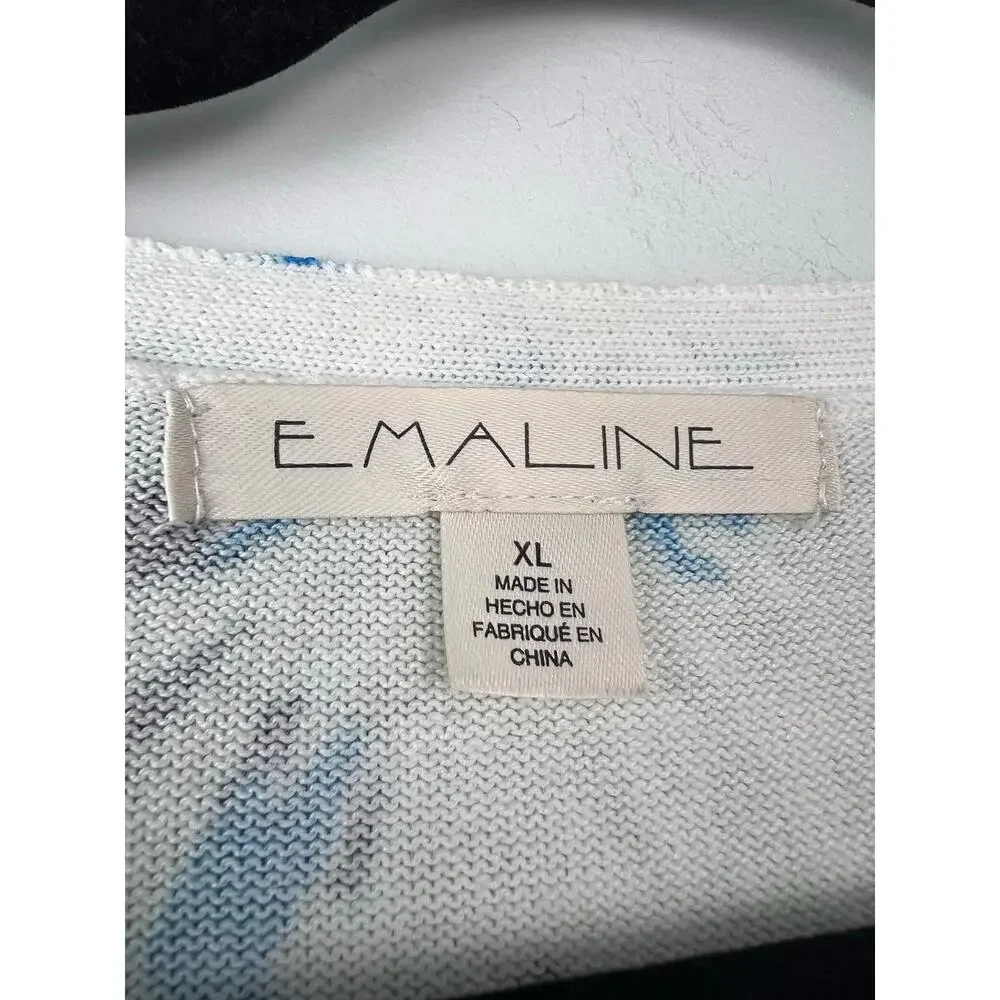 Emaline Blue Green Floral Cardigan XL